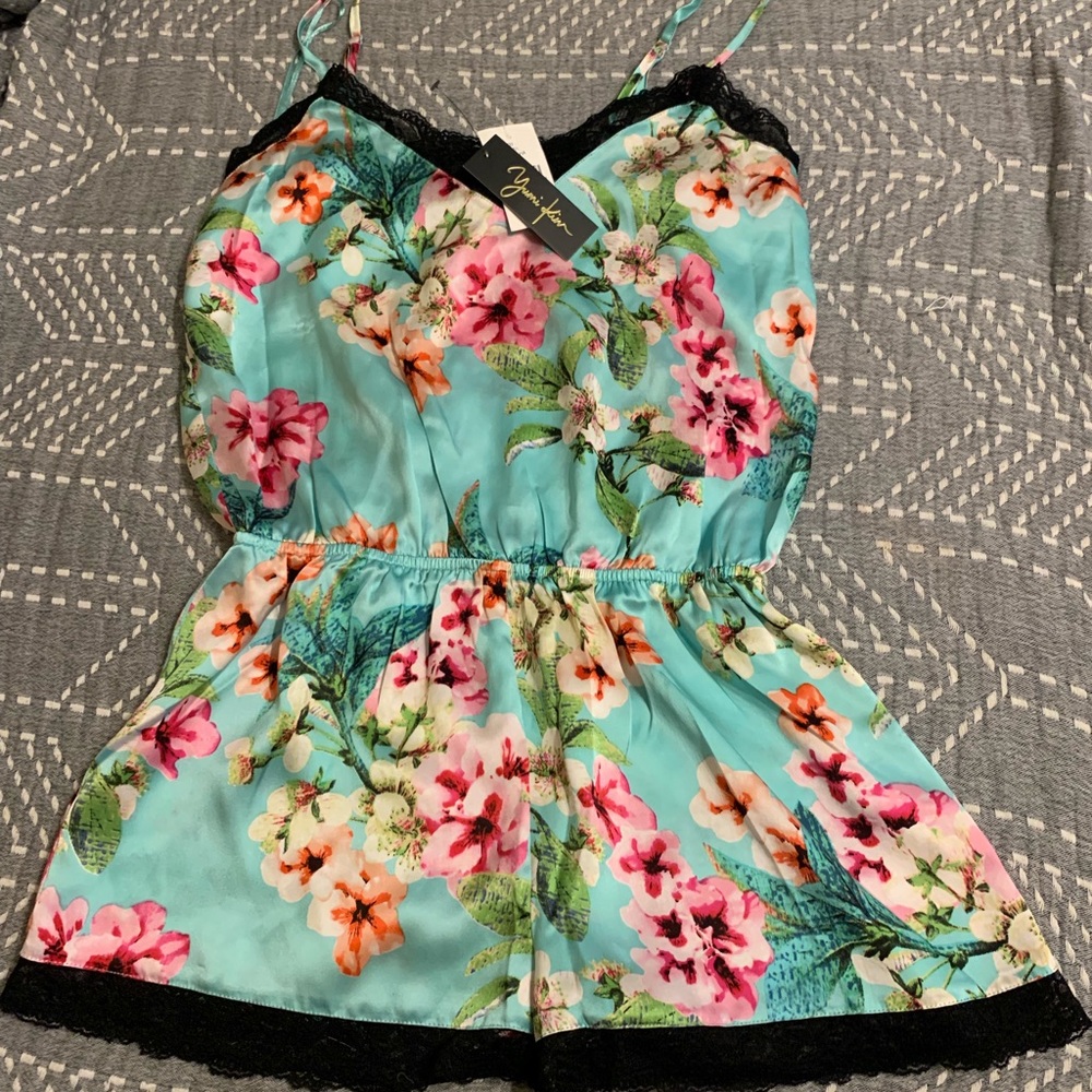 Gorgeous, silky/ lace romper.